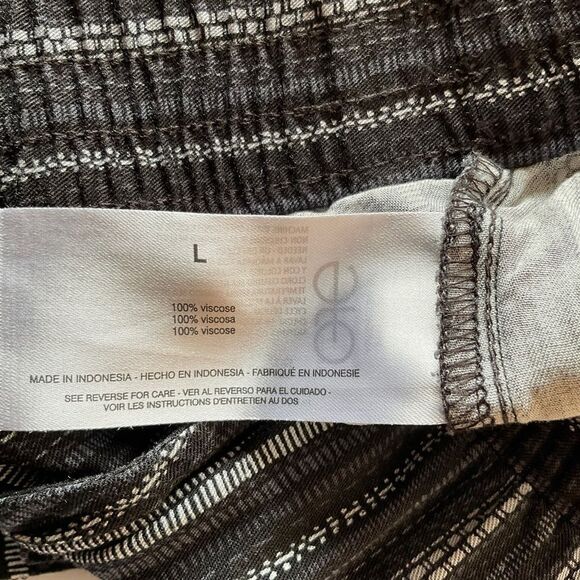 Jessica Simpson Pants Lightweight Black White Striped Elastic Waist Size L - Picture 7 of 12
